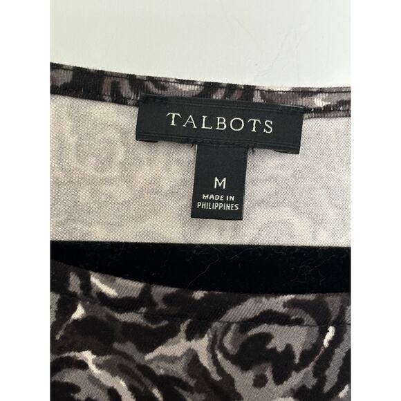 Talbots Dress Womens Medium Floral Print Faux Wrap Stretch Knit Career Office - Picture 2 of 5